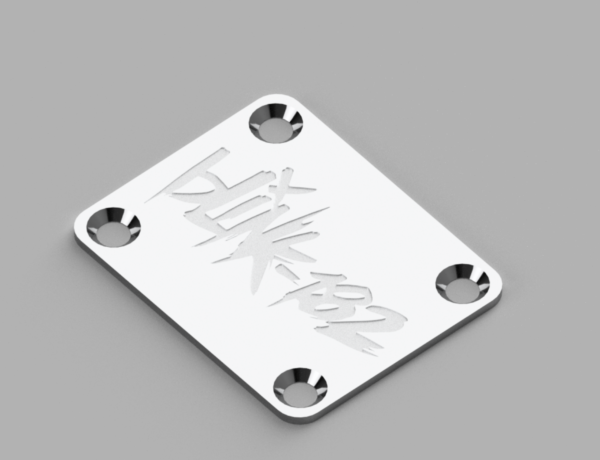 Custom guitar neck plate Blaudez guitars Blink182 grafiti logo